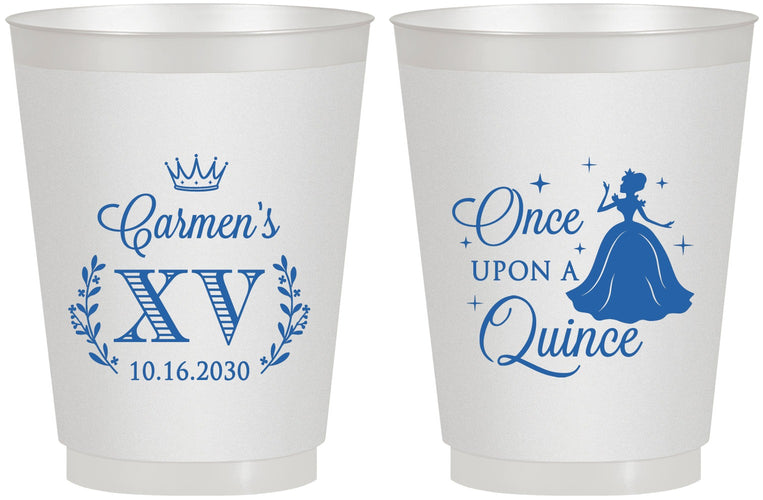 Personalized Quinceanera 16 oz Frosted Cups - Once Upon A Quince | 70011