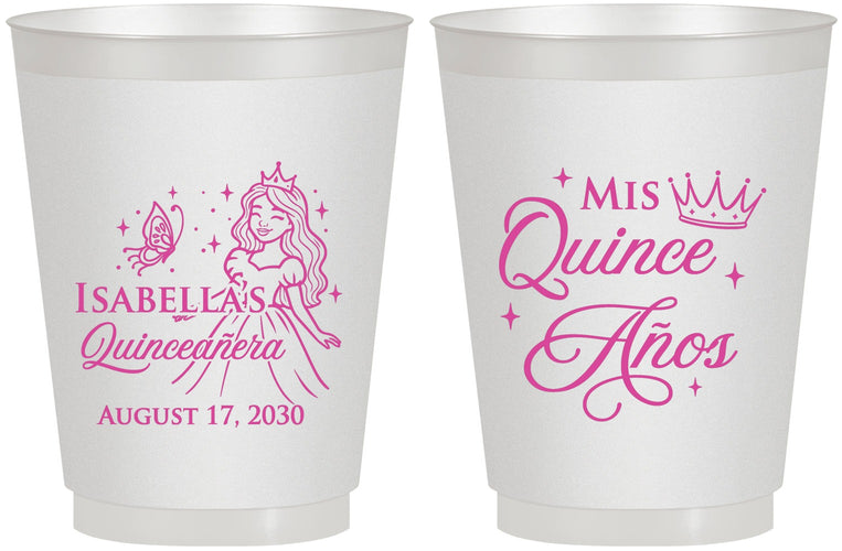 Personalized Quinceanera 16 oz Frosted Cups - Mis Quince Anos | 70012