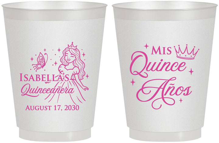 Personalized Quinceanera 16 oz Frosted Cups - Mis Quince Anos | 70012