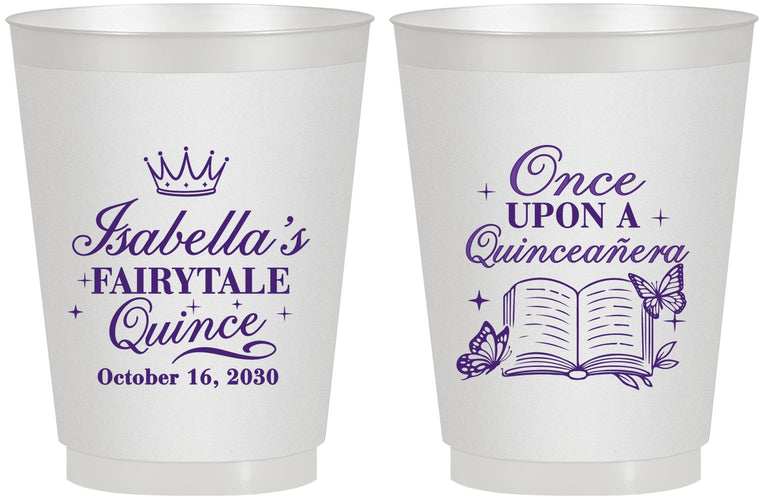 Personalized Quinceanera 16 oz Frosted Cups - Once Upon A Quince | 70013
