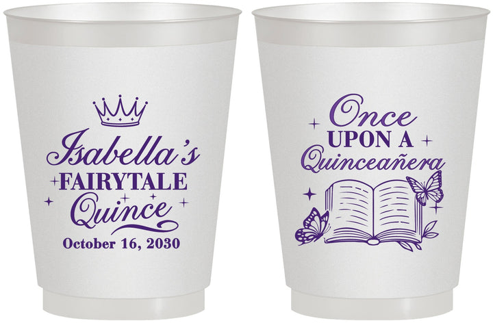 Personalized Quinceanera 16 oz Frosted Cups - Once Upon A Quince | 70013