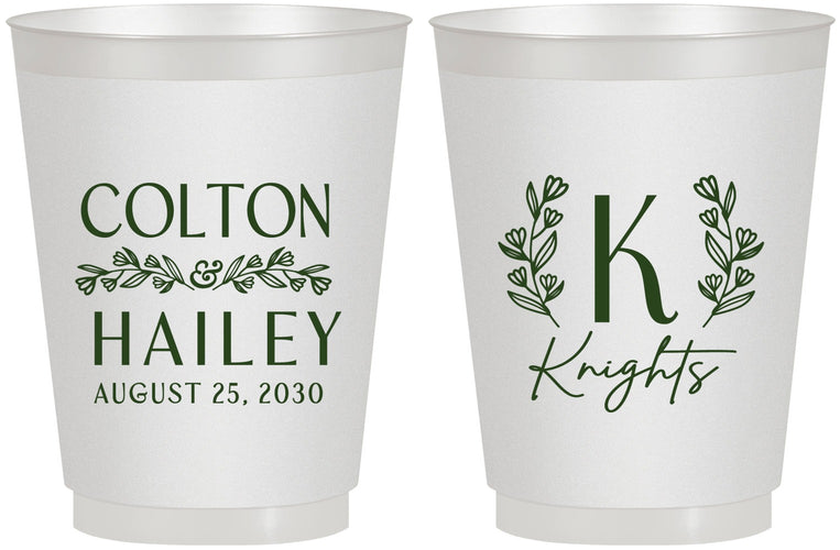 Personalized Wedding 16 oz Frosted Cups - Monogram | 800