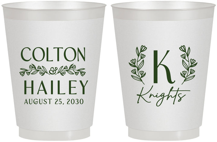 Personalized Wedding 16 oz Frosted Cups - Monogram | 800