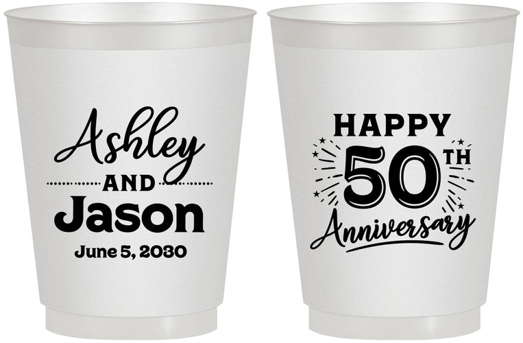 Personalized Anniversary 16 oz Frosted Cups - 50th Wedding | 80007