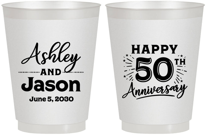 Personalized Anniversary 16 oz Frosted Cups - 50th Wedding | 80007