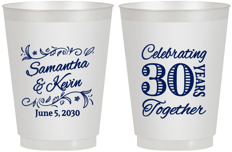 Personalized Anniversary 16 oz Frosted Cups - 30 Years Together | 80013