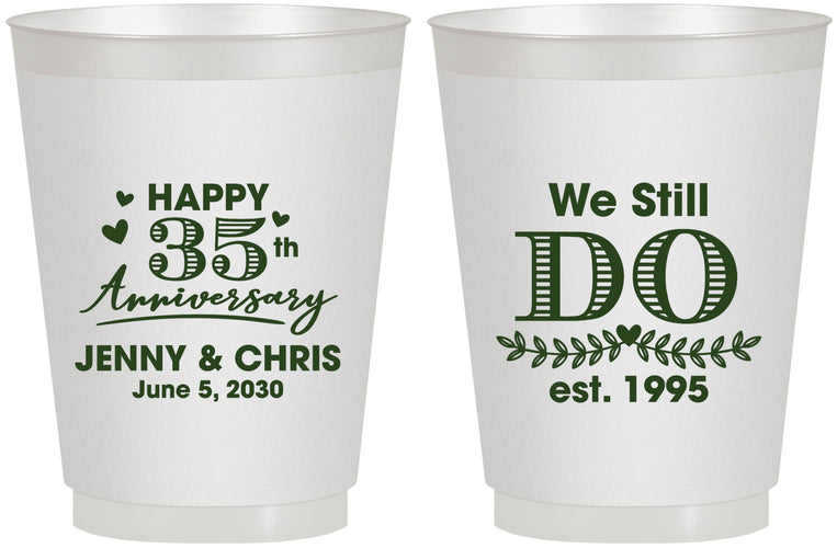 Personalized Anniversary 16 oz Frosted Cups - 35th Wedding | 80014