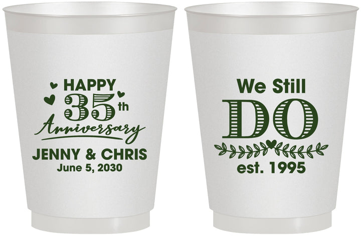 Personalized Anniversary 16 oz Frosted Cups - 35th Wedding | 80014