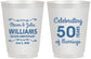 Personalized Anniversary 16 oz Frosted Cups - 50 Years Of Marriage | 80017