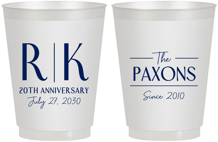 Personalized Anniversary 16 oz Frosted Cups - 20th Wedding | 80021