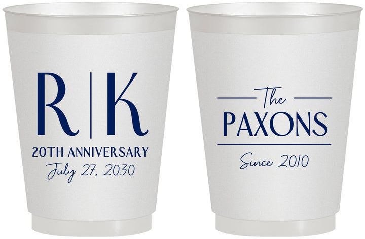 Personalized Anniversary 16 oz Frosted Cups - 20th Wedding | 80021
