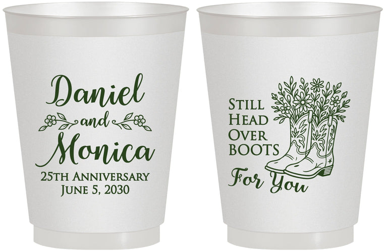 Personalized Anniversary 16 oz Frosted Cups - 25th Wedding | 80022