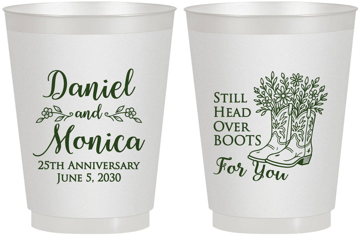 Personalized Anniversary 16 oz Frosted Cups - 25th Wedding | 80022