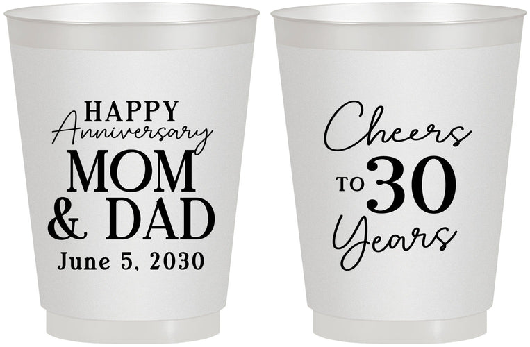 Personalized Anniversary 16 oz Frosted Cups - Cheers To 30 Years | 80023