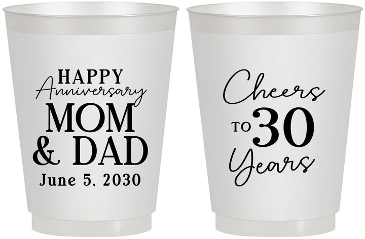 Personalized Anniversary 16 oz Frosted Cups - Cheers To 30 Years | 80023