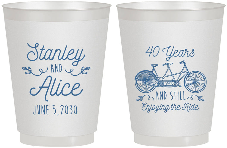 Personalized Anniversary 16 oz Frosted Cups - Cheers To 40 Years | 80025