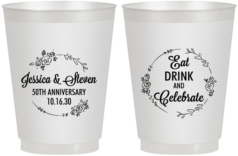 Personalized Anniversary 16 oz Frosted Cups - 50th Wedding | 80027