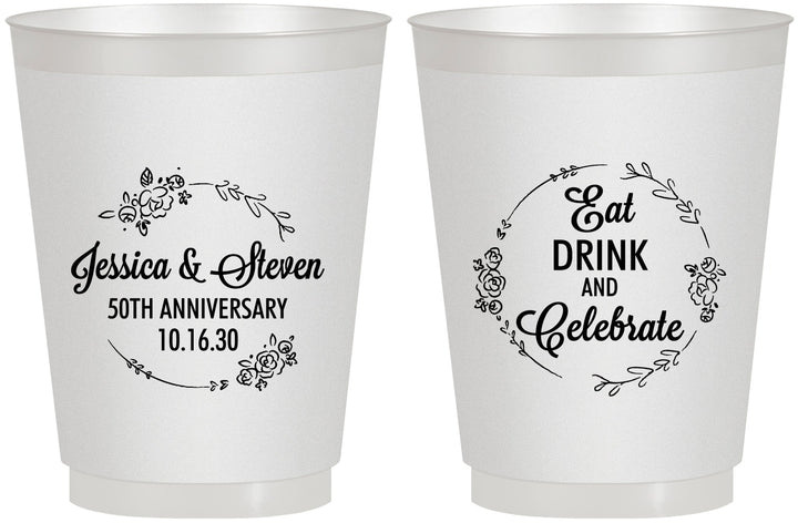Personalized Anniversary 16 oz Frosted Cups - 50th Wedding | 80027