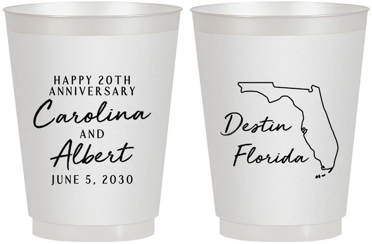 Personalized Anniversary 16 oz Frosted Cups - 20th Wedding | 80031