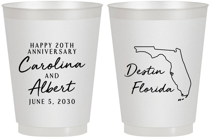 Personalized Anniversary 16 oz Frosted Cups - 20th Wedding | 80031