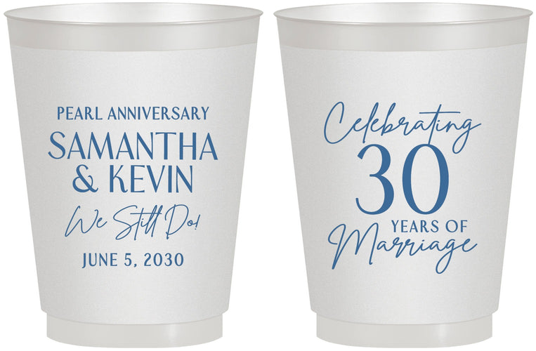 Personalized Anniversary 16 oz Frosted Cups - 30 Years Of Marriage | 80033