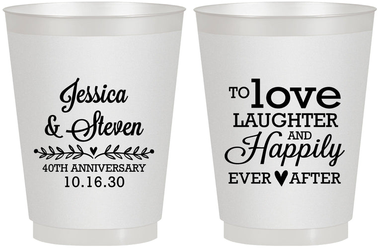 Personalized Anniversary 16 oz Frosted Cups - 40th Wedding | 80035