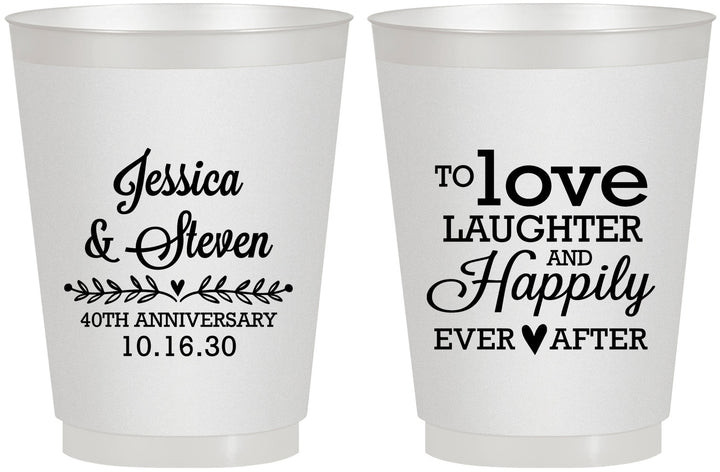 Personalized Anniversary 16 oz Frosted Cups - 40th Wedding | 80035