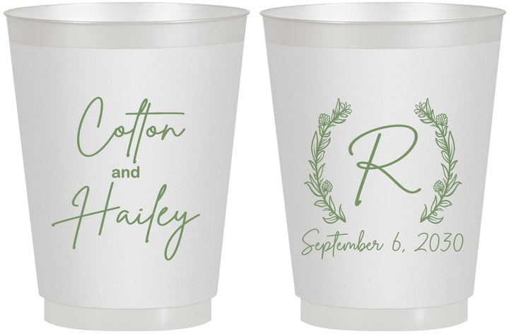 Personalized Wedding 16 oz Frosted Cups - Monogram | 803
