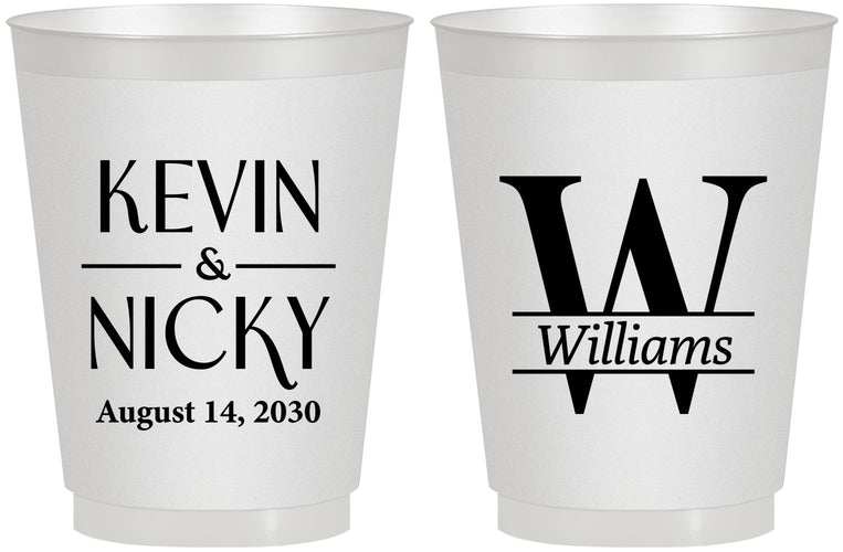 Personalized Wedding 16 oz Frosted Cups - Monogram | 806