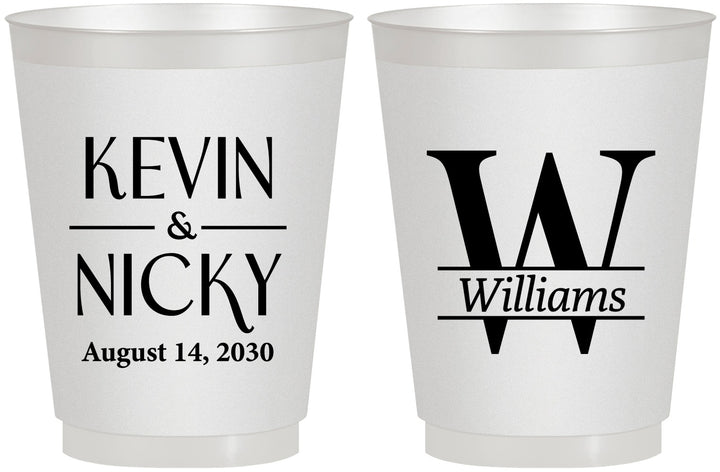 Personalized Wedding 16 oz Frosted Cups - Monogram | 806