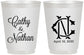 Personalized Wedding 16 oz Frosted Cups - Two Letter Monogram | 807
