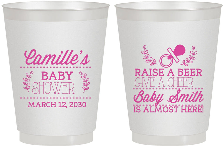 Personalized Baby Shower 16 oz Frosted Cups - Raise A Beer | 90008