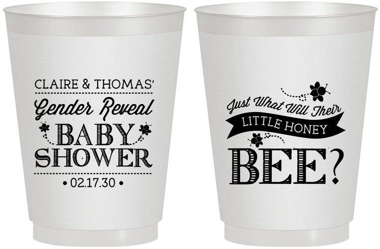 Personalized Baby Shower 16 oz Frosted Cups - Little Honey Bee | 90018