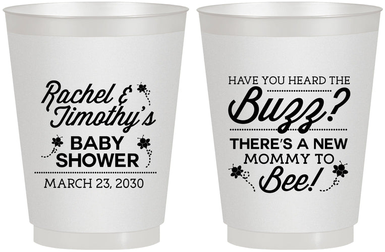Personalized Baby Shower 16 oz Frosted Cups - Mommy To Bee | 90019