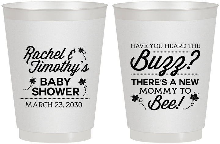 Personalized Baby Shower 16 oz Frosted Cups - Mommy To Bee | 90019