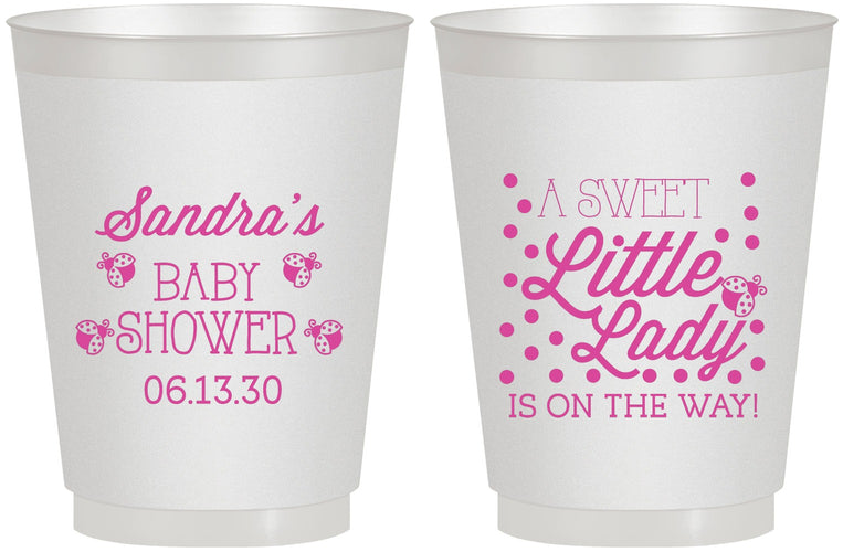 Personalized Baby Shower 16 oz Frosted Cups - Sweet Little Lady | 90024