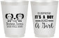 Personalized Baby Shower 16 oz Frosted Cups - Twins Boy And Girl | 90026