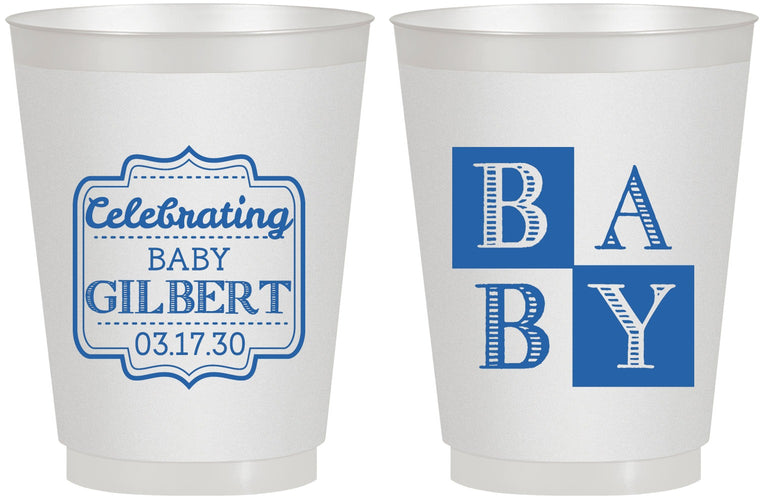 Personalized Baby Shower 16 oz Frosted Cups - Celebrating | 90029