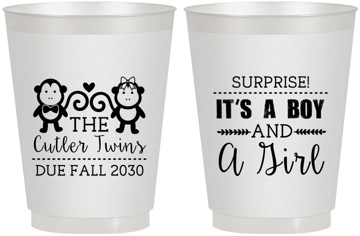Personalized Baby Shower 16 oz Frosted Cups - Gender Reveal Boy Or Girl | 90063