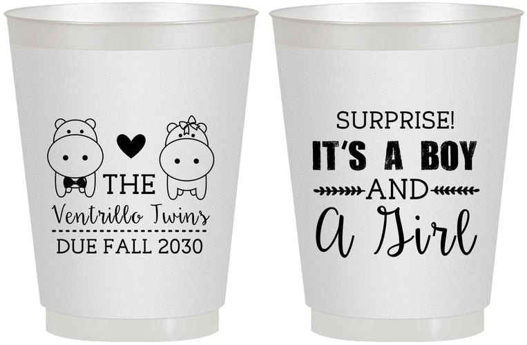 Personalized Baby Shower 16 oz Frosted Cups - Gender Reveal Boy Or Girl | 90064