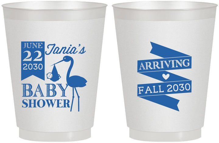 Personalized Baby Shower 16 oz Frosted Cups - Stork | 90073