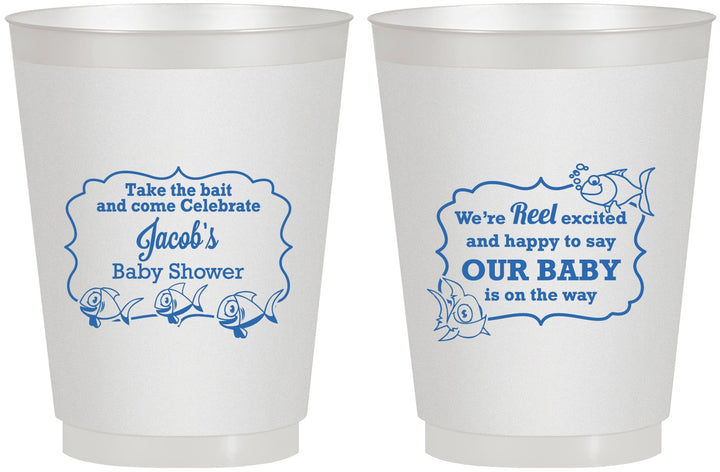 Personalized Baby Shower 16 oz Frosted Cups - Fish | 90075