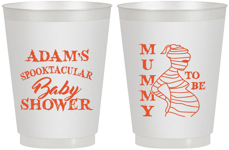 Personalized Baby Shower 16 oz Frosted Cups - Mummy To Be Halloween | 90087