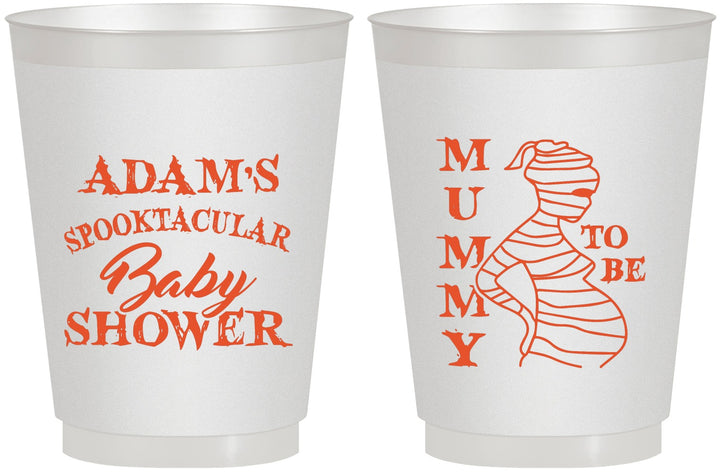Personalized Baby Shower 16 oz Frosted Cups - Mummy To Be Halloween | 90087