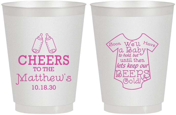 Personalized Baby Shower 16 oz Frosted Cups - Bottle | 90094