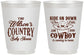 Personalized Baby Shower 16 oz Frosted Cups - Cowboy Coming To Town | 90105