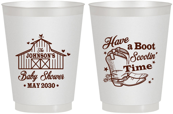 Personalized Baby Shower 16 oz Frosted Cups - Farm Country | 90107
