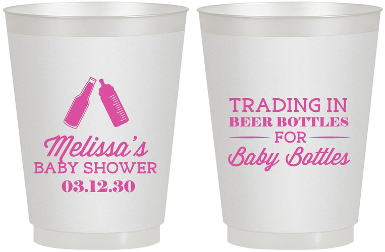 Personalized Baby Shower 16 oz Frosted Cups - Bottles | 90115