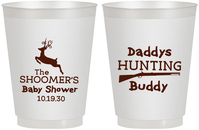 Personalized Baby Shower 16 oz Frosted Cups - Hunting Deer | 90118