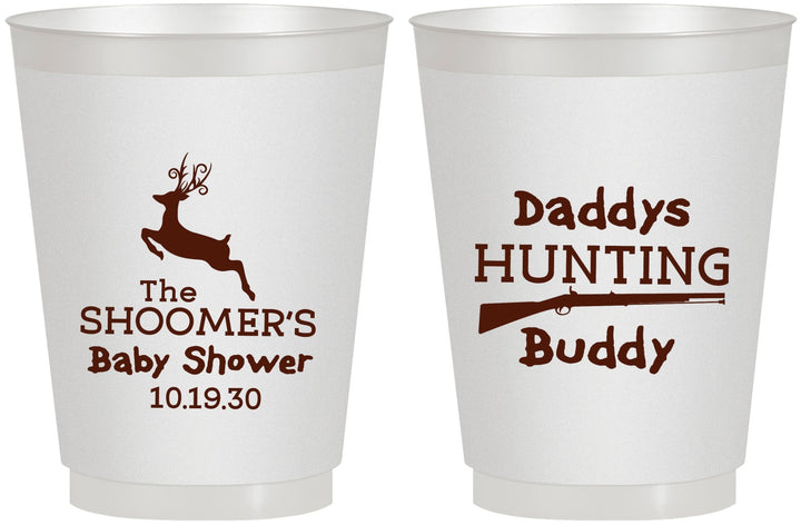 Personalized Baby Shower 16 oz Frosted Cups - Hunting Deer | 90118